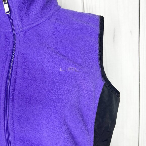 Ralph Lauren Active L-RL Purple Black Fleece Vest Womens Sz XL Full Zip - Picture 3 of 10